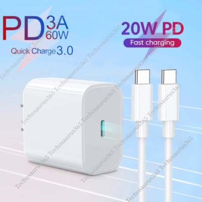 PD 20W Fast Charger Power Adapter USB C to Type C For Android/Samsung/iPhone 15