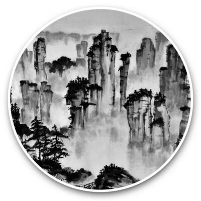2 x autocollants en vinyle 25 cm (cw) - Zhangjiajie paysage d'art à l'encre de Chine #36978 - Photo 1/4