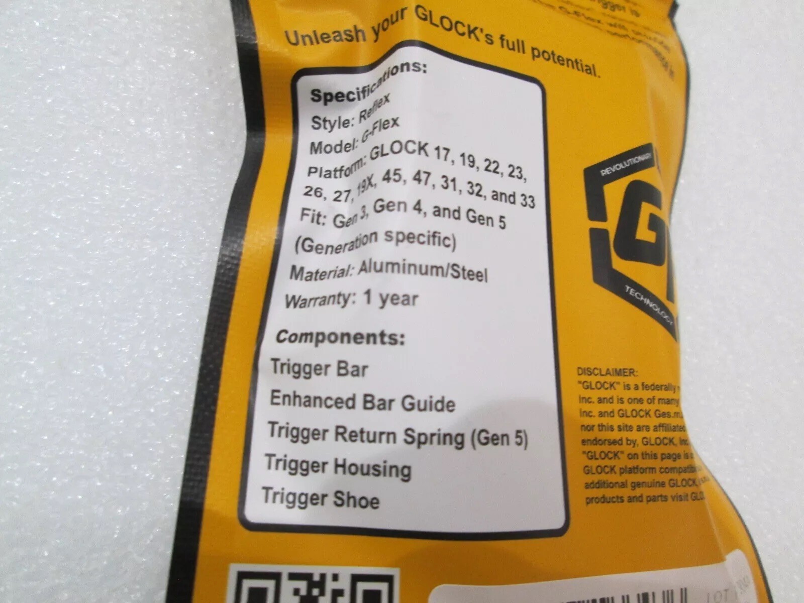 G-Flex (fits Gen 3 Glock only) Reflex Trigger 17 19 22 23 26 27 19X 45 ...