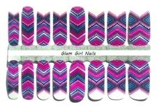 Purple Aztec Nail Polish Strips / Nail Wraps / Nail Stickers