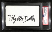 Phyllis Diller Signed 3x5 Index Card Stand-up Comedian PSA/DNA 184369
