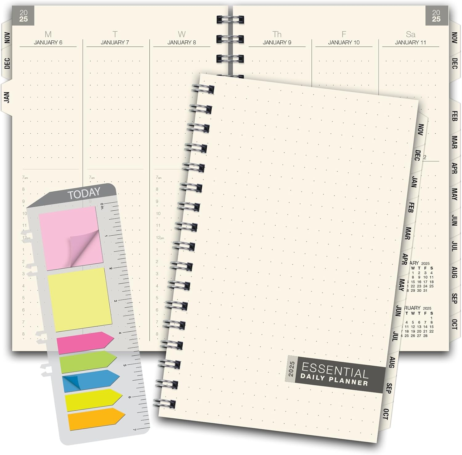 ESSENTIAL 2025 Monthly & Weekly Planner with Tabs, 5