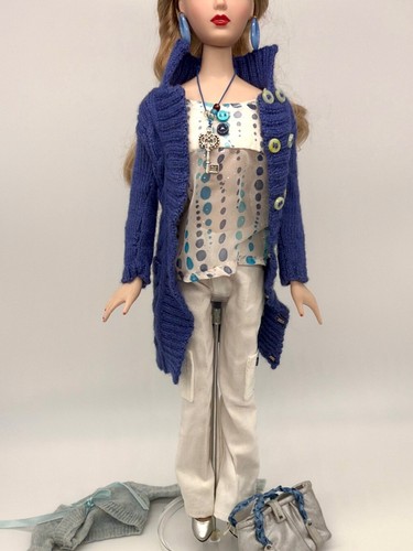 Tonner Tyler Wentworth Puppe Outfit OOAK blau weiß Cargohose Oberteil Gene Ellowyne