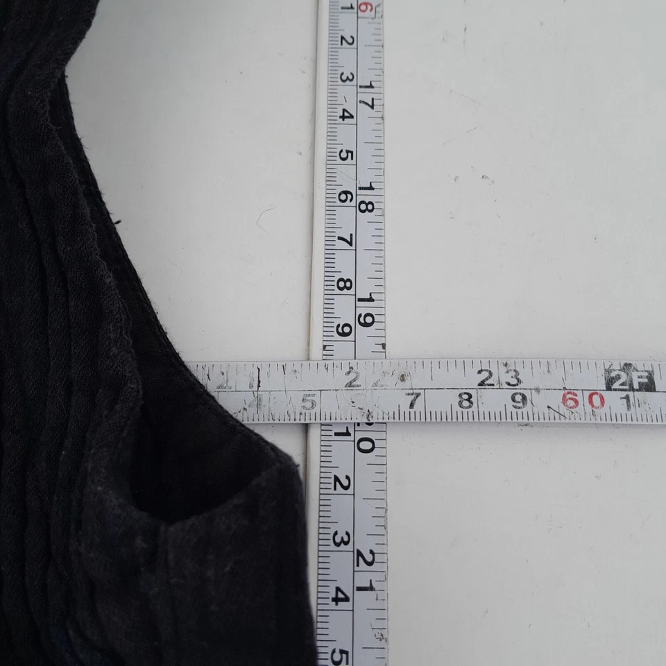 Tuta TOAST XL nera senza maniche scollo a V bottoni cotone arricciato tasca C... - Immagine 4 di 4