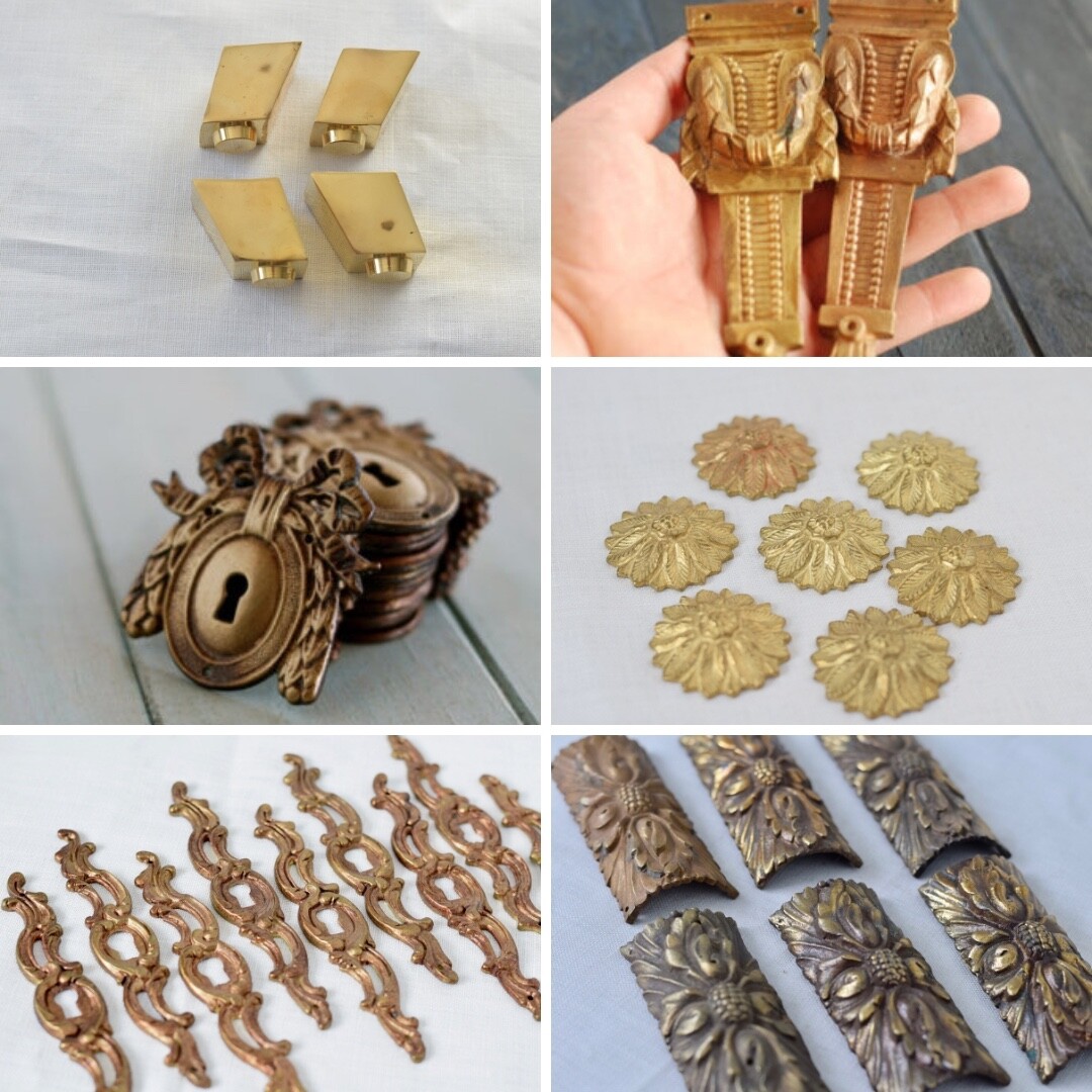 antique brass furniture hardware, Pashayan Furniture, bronze escutcheon