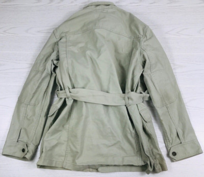 Vintage Sean John Jacket Mens XXL Light Green Canvas Chore Belted Hip Hop Y2K