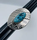 Tommy Singer Vintage Navajo Sterling Silver Blue Turquoise Ring Size 8