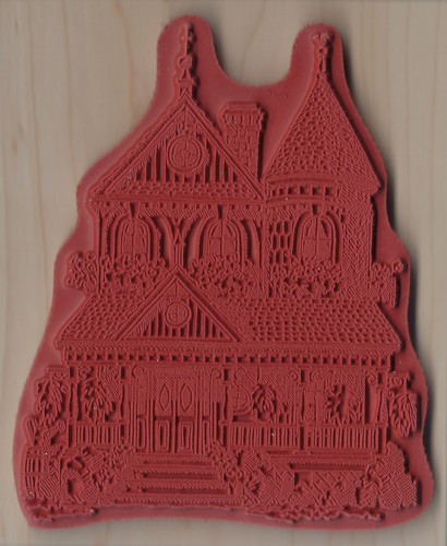 Victorian House Wood Mounted Rubber Stamp IMPRESSION OBSESSION G1746 New - Picture 3 of 3