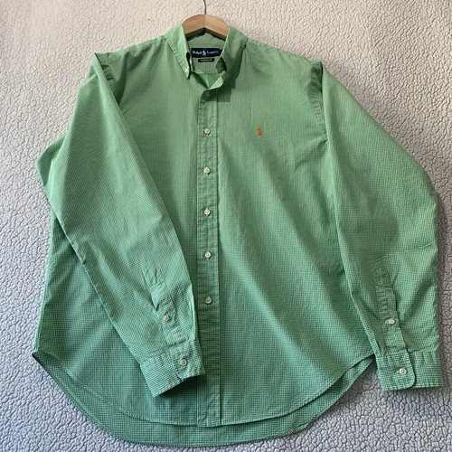 Ralph Lauren Classic Fit Long Sleeve Button Down Shirt, Men's Size L cotton Blue type light blue Vintage Second Hand
