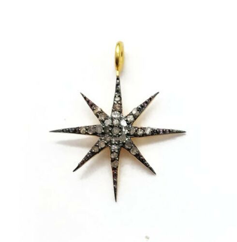 Naturel Diamant Étoile Forme Pendentif 925 Argent Sterling Saint-Valentin Cadeau - Bild 1 von 6