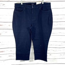 NYDJ Jeans Women  s 16 Blue Cool Embrace Capris Denim Mid Rise 36x23