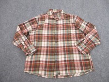 Eddie Bauer Shirt Mens Adult 2XL XXL Red Green Plaid Flannel Button Up Outdoors