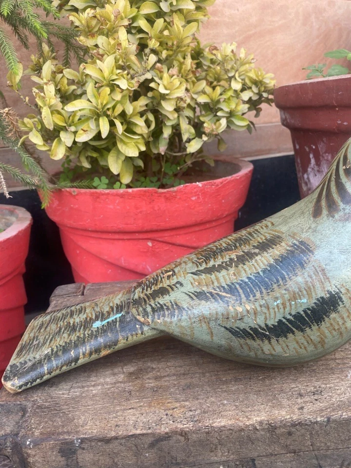 老式老式木制手工雕刻鸽子鸟雕像家居装饰雕塑 — 第 4/4 张图片