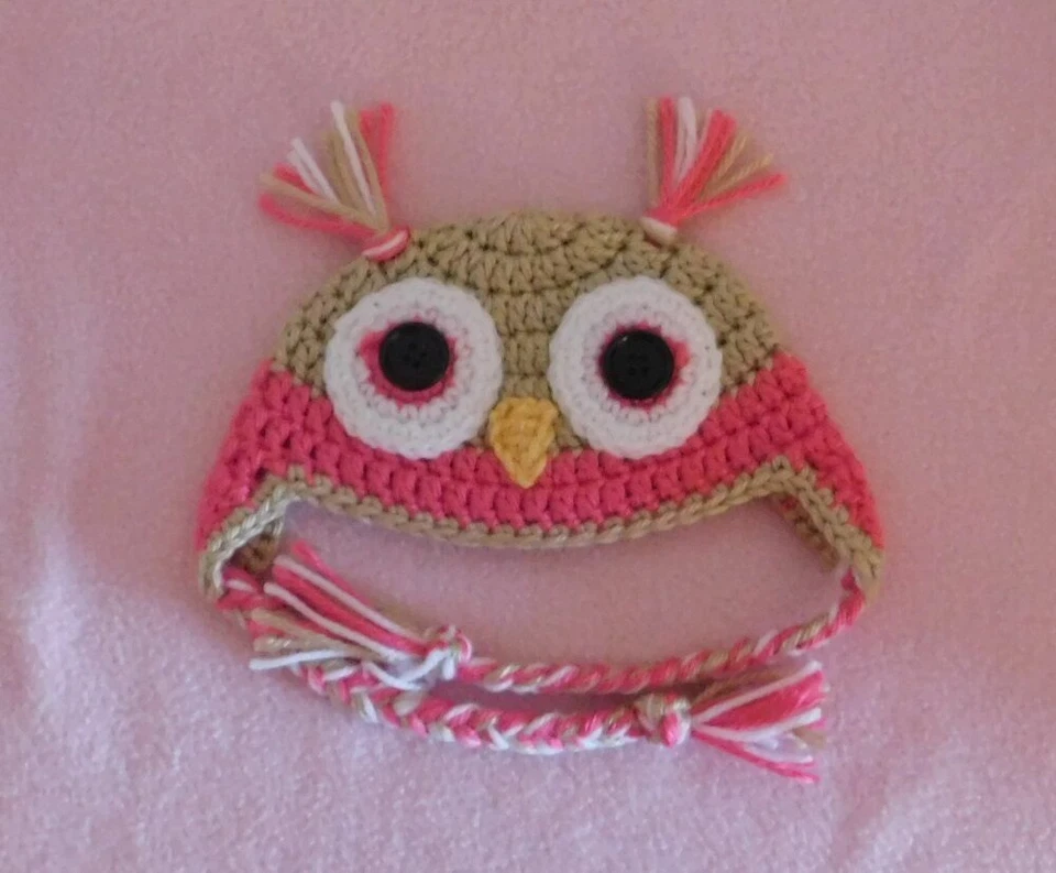 Conjunto de ropa para muñeca, vestido de ganchillo, vestido de búho rosa Ht y sombrero para muñeca de 15-17" Foto 3 de 3