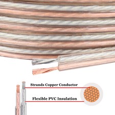 14 Gauge 50 100 Feet Copper Speaker Wire Pro Car Home Audio Zip Cable Wiring Lot