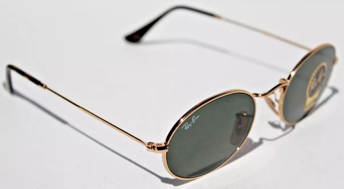 RAY BAN RB3547N Sunglasses Arista Gold Gray Green G 15 Oval 51mm
