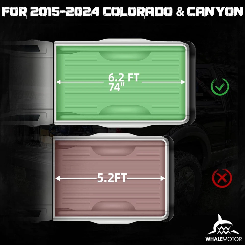 Cubierta rígida de 6,2 pies triple pliegue para camioneta Chevy Colorado GMC Canyon 2015-2025 Foto 2 de 4