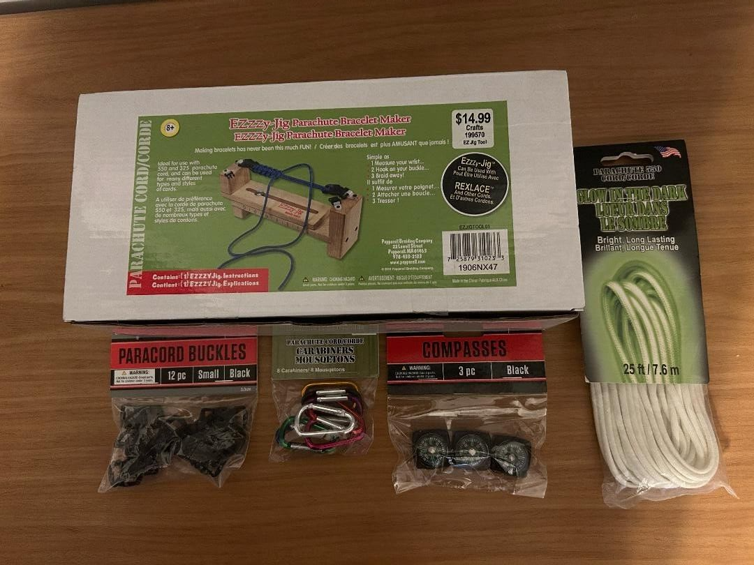 Pepperell Braiding Ezzzy Jig Parachute WITH Cord Bracelet Maker & accesories! eBay
