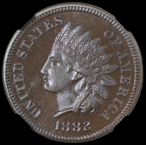 1882 1C Indian Head Cent NGC PR66BN Beautifully Toned Proof!