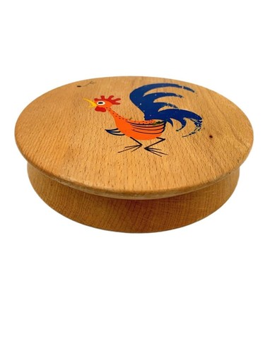 Tortilla di mais in legno gallo cerniera metallo dipinto a mano farina di pollo Messico - Foto 2 di 7