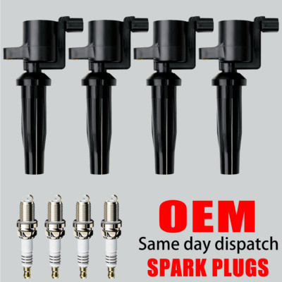 4X OEM Ignition Coil & 4X Iridium Spark Plug For Ford Escape Transit Focus FD505