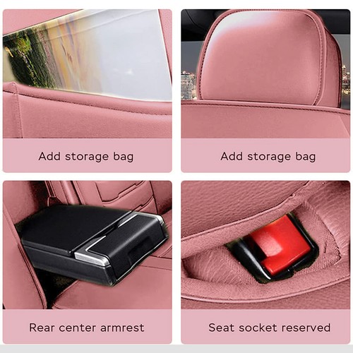 Juego completo de funda de asiento de coche de cuero universal resistente a arañazos protector de cojín - Imagen 6 de 19