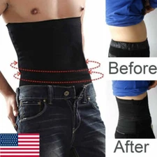 Men Fat Burning Thermo Tummy Tuck Belt Body Shaper Girdle Slimming Waist Trainer