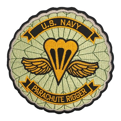 US Navy Parachute Rigger Embroidered Patch - 5 inch Wax backed with ...