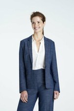Long Tall Sally Navy Blue Mini Weave Jacket Size 16 Bnwt