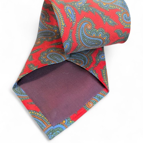 Polo Ralph Lauren Multicolor Paisley Silk Designer Necktie handmade USA - Picture 4 of 18