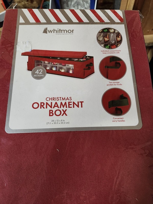 Whitmor Christmas Ornament Storage Box 42 ornaments