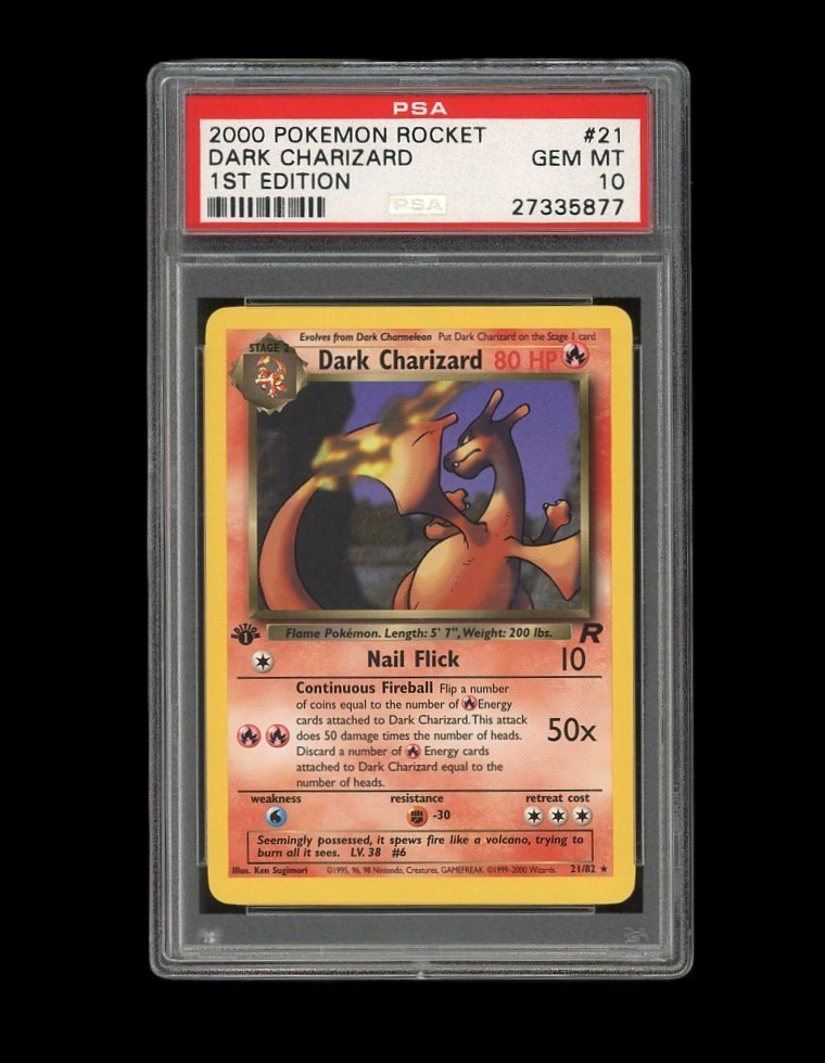 POKEMON PSA 10 GEM MINT 2000 DARK CHARIZARD 1ST EDITION ROCKET NON