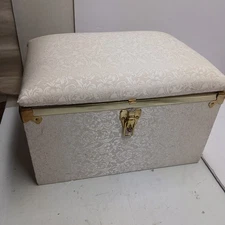 15x10x8 Vintage White Sewing Box Or Crafts Keepsake Box