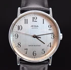 Vtg ACQUA TIMEX Easy Reader 90's Watch Men Leather NEW BATTERY & BAND