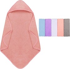 Baby Hooded Towel Set 28x28in with 5 Washcloths