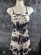 Boohoo Cream Black Tie Dye Sleeveless jumpsuit size 10