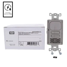 Hubbell Gray Occupancy Sensor Switch Low Voltage PIR/US 2Circuit 24VDC AD2240GY2