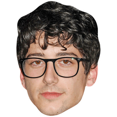 Milo Manheim (Brille) Promi Maske, flaches Kartengesicht, Kostüm Maske