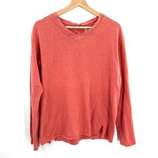 Kapital 100 cotton back button v-neck long sleeve t-shirt top distressed M