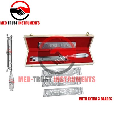 Silver Skin Graft Knife Handle Dermatome with 3 Blades Surgical Instrument Kit