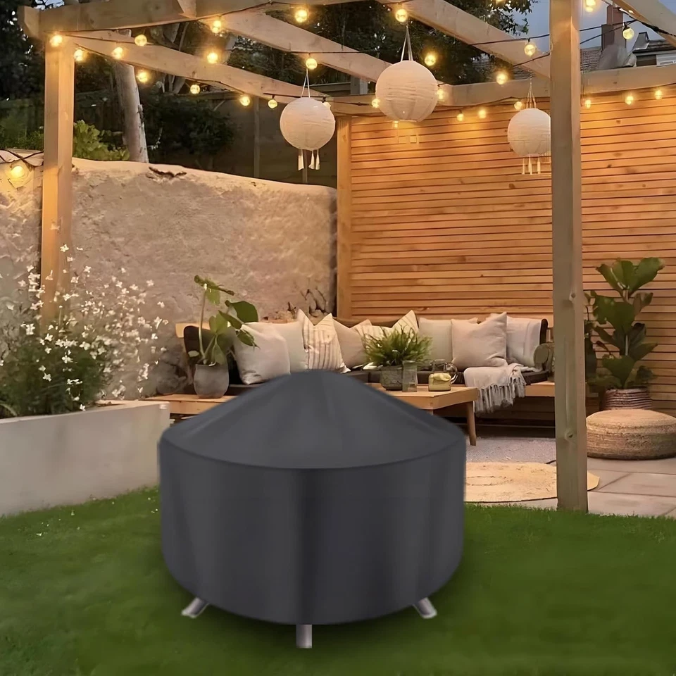 Round Fire Pit Cover for 30-36 Inch Firepit, Heavy Duty Outdoor Patio Fireplace - Image 2 of 4