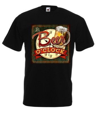 Beer Bier Zeit schwarze T-Shirt Geschenkidee -N/536-SW