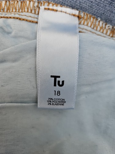 Tu Damengröße 18 blau Denim Bermuda Shorts Curve Modekleidung Urlaub Jeanskleidung - Bild 7 von 8