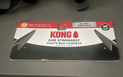 KONG Imbracatura Ultra Durevole Taglia M Media Nera con Tasca Sacchetto Rifiuti - Foto 5 di 5