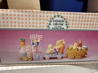 Cottontale Collection 3pc Painted Resin Easter Bunny & Chicks Train, Boxed