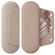 AGIKET Silicone Makeup Brush Holder Travel Cosmetic Bag Soft Large, A-Walnut