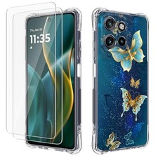 for Motorola Moto G 5G 2025/2026 Case, Slim TPU Screen Protector Butterfly 