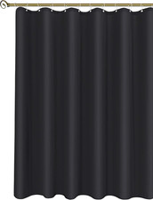 Fabric Shower Narrow Stall Liners 48" Width by 72" Length, Black Water Resistant