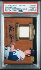 PSA 8/10 - 2005 Upper Deck Hall Of Fame NOLAN RYAN Jersey Patch AUTO 4/5 Mets