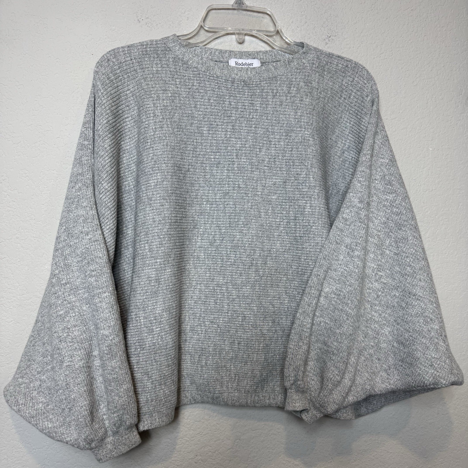 Rodebjer Oversized Light Gray Batwing Sleeve Ribb… - image 7